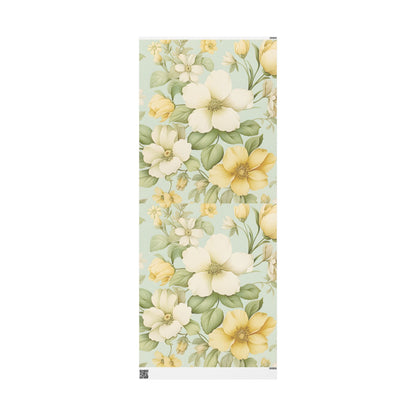 Floral Lemon Wrap — Citrus Blossom Wrapping Paper Roll
