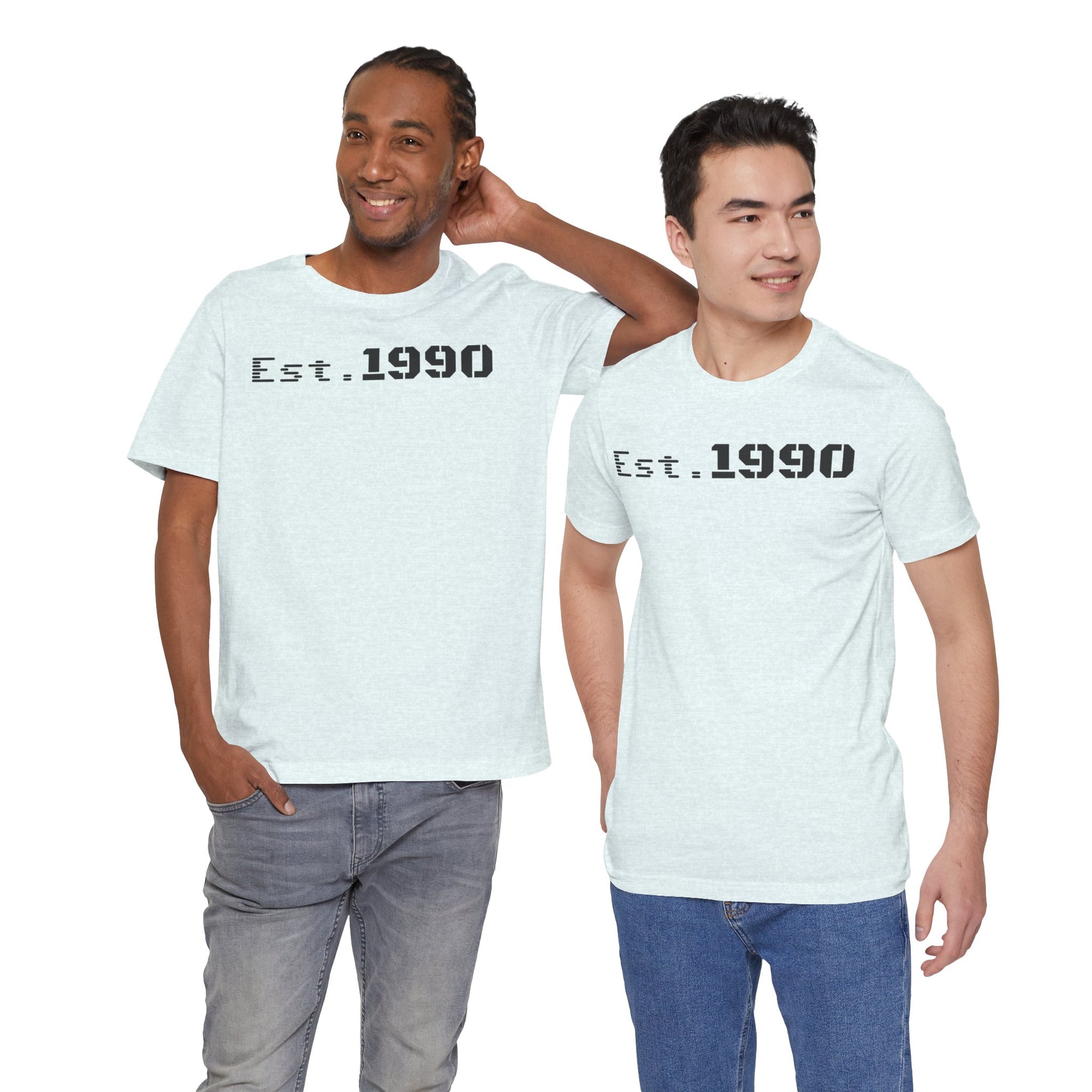 Unisex Est. 1990 Nostalgic Jersey Tee - Perfect Gift, Vintage Style, Retro Fashion, Birthday Celebration, Casual Wear - TRV