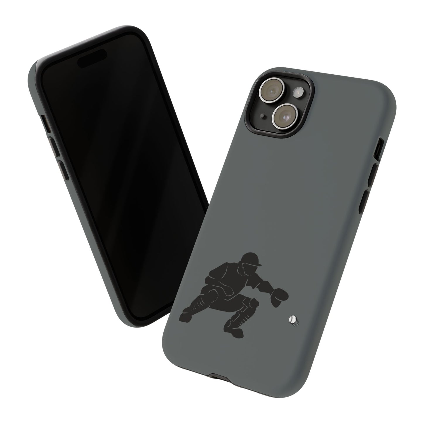 Printify baseball catcher phone case, tough protective cover with baseball theme, fits smartphone models securely.