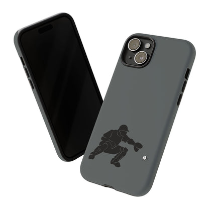 Printify baseball catcher phone case, tough protective cover with baseball theme, fits smartphone models securely.