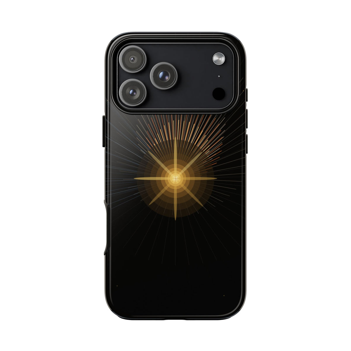 Radiant Star Tough Phone Case | Black & Gold Shockproof Cover