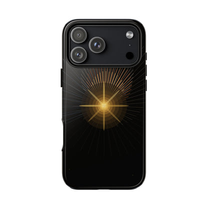 Radiant Star Tough Phone Case | Black & Gold Shockproof Cover