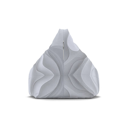 Abstract White Wave Pattern Bean Bag Chair Cover | Modern Geometric Home Decor