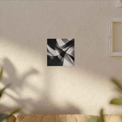 Abstract Black and White Swirl Matte Canvas
