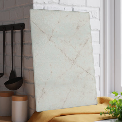 Marble-Print Glass Cutting Board — Elegant Kitchen Prep Surface