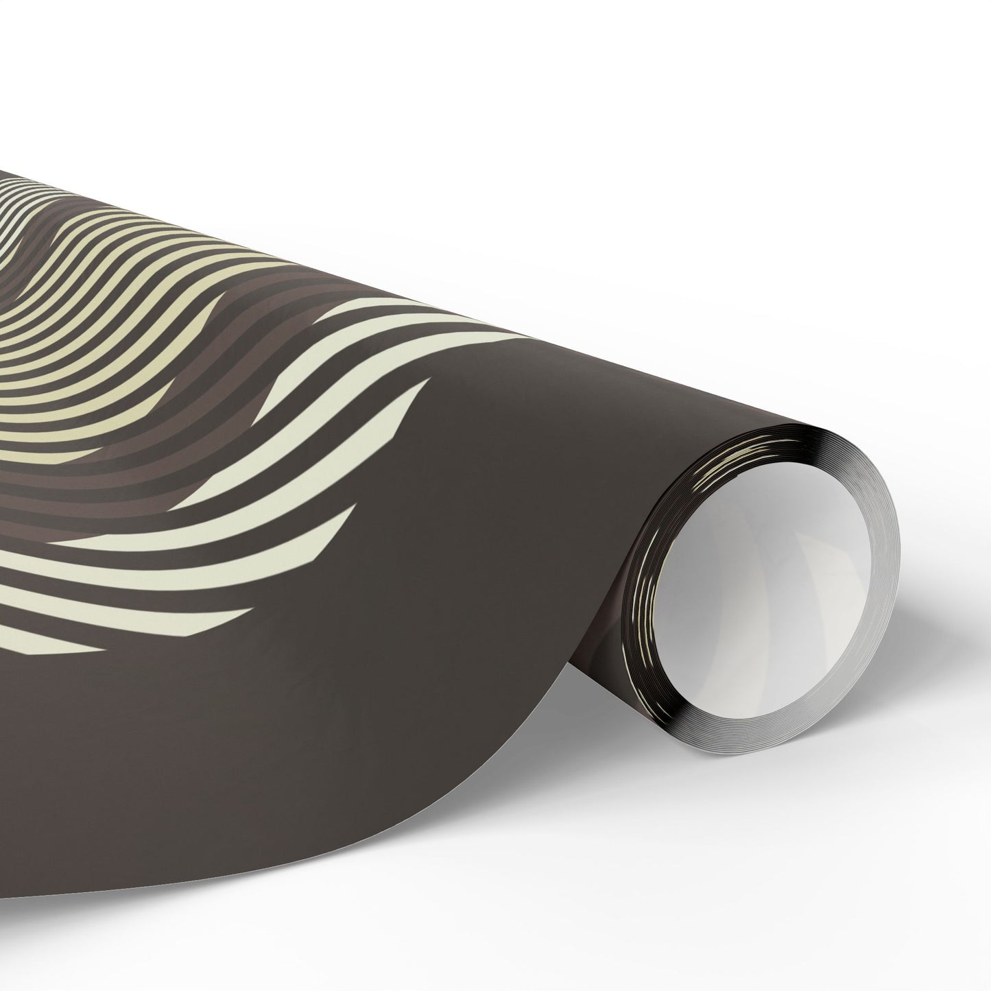 Plaid Stripe Wrapping Paper Roll — Neutral Black & Cream Gift Wrap