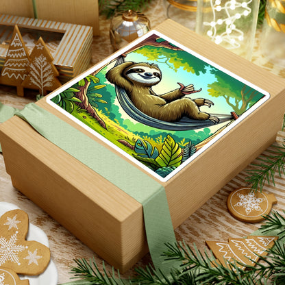 Chill Sloth Kiss-Cut Stickers | Cute Animal Art, Laptop, Water Bottle, Journal Decor, Gift for Sloth Lovers
