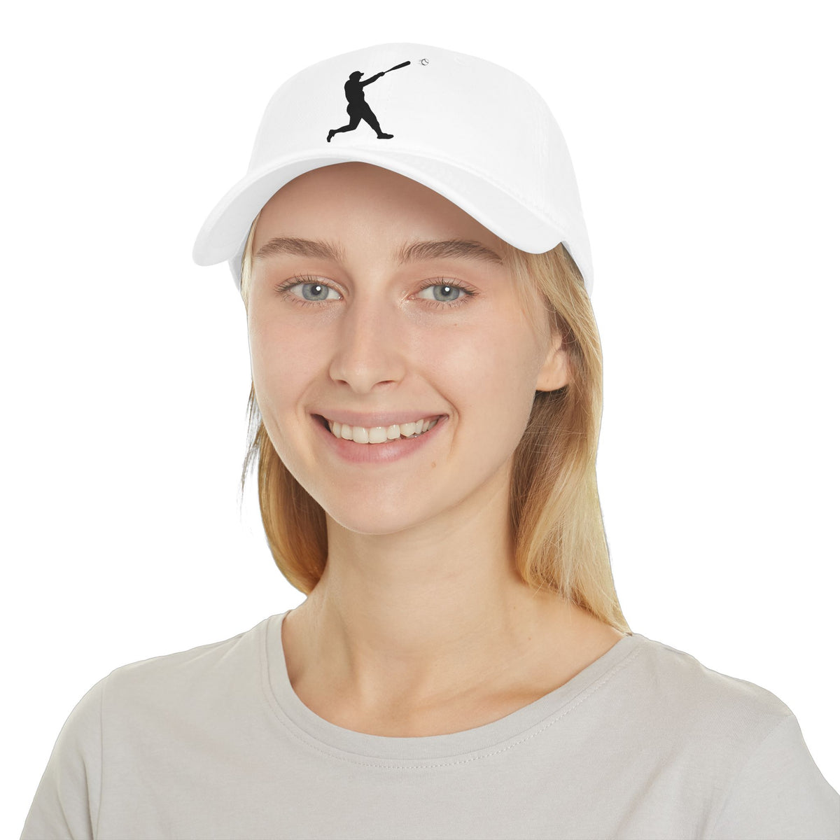 Silhouette batter baseball cap by Printify with curved brim and adjustable strap, casual hat for sports or everyday wear.