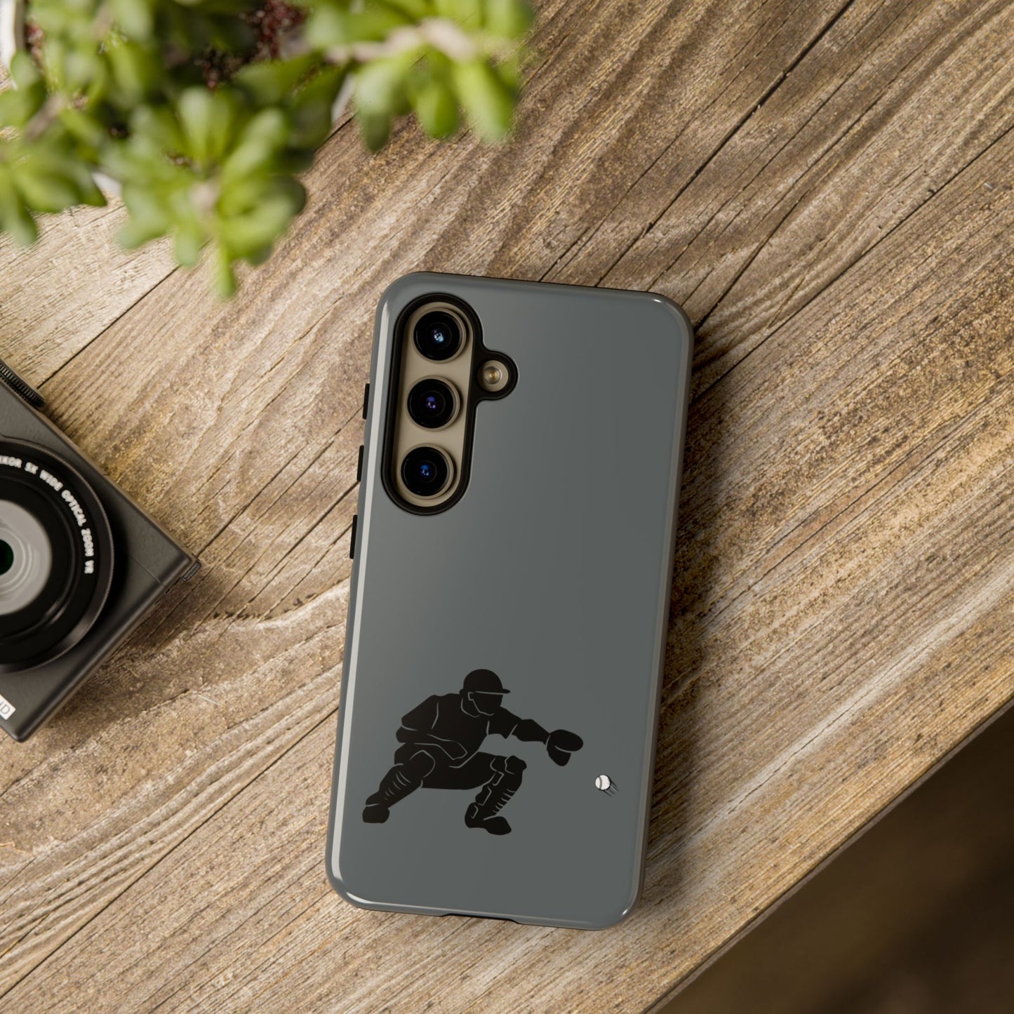 Printify baseball catcher phone case, tough protective cover with catcher design for smartphones.