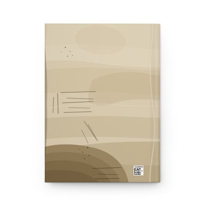 Neutral Abstract Lines Hardcover Journal | Minimal Beige Notebook - TRV