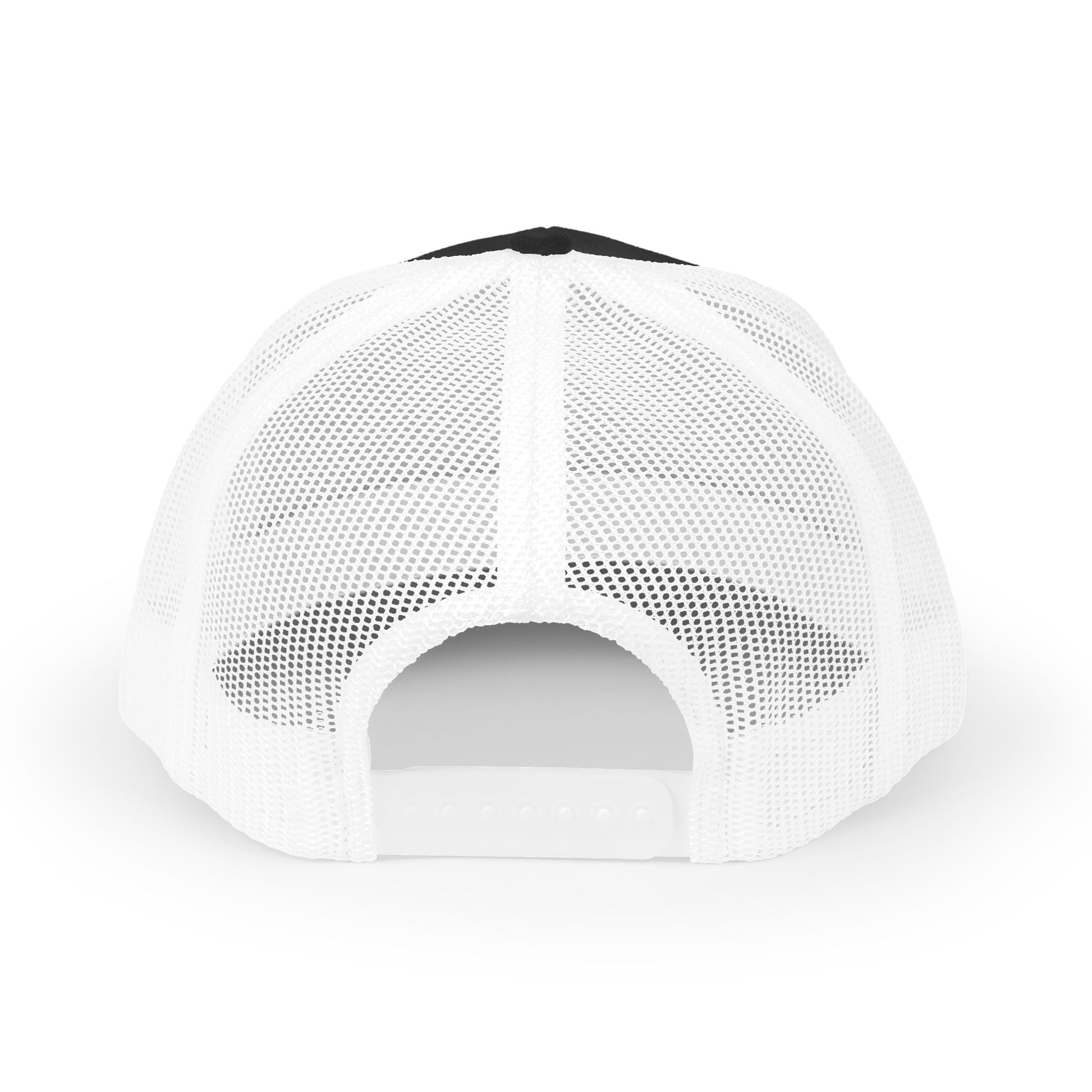 Vintage baseball snapback trucker cap with batter silhouette design, featuring adjustable fit and classic mesh back for ventilation.