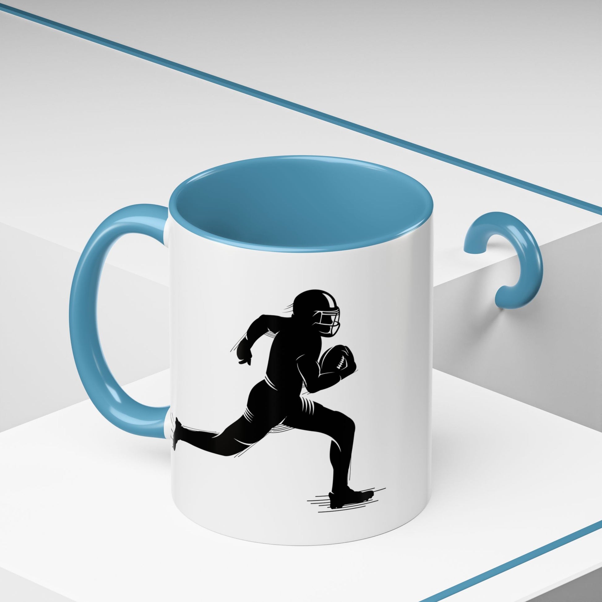 Football Player Themed Accent Coffee Mug, Sports Fan Gift, Unique Mug for Athletes, Coffee Lover, Game Day Essential - TRV