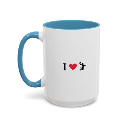I Love Basketball Coffee Ceramic Mug, Cute Coffee Lover Gift, Personalized Mug for Fun, Black Accent Mug for Birthdays, Holidays, Office - TRV