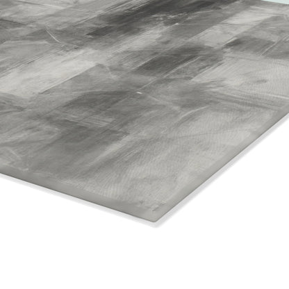 Glass Cutting Board — Abstract Gray Brushstroke Tempered Glass Chopping Board