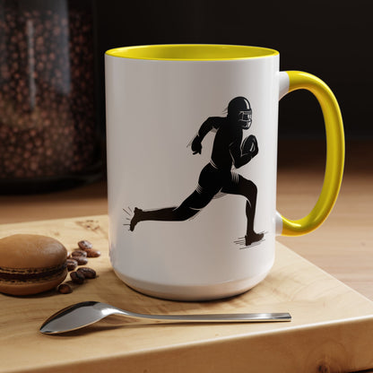 Football Player Themed Accent Coffee Mug, Sports Fan Gift, Unique Mug for Athletes, Coffee Lover, Game Day Essential - TRV
