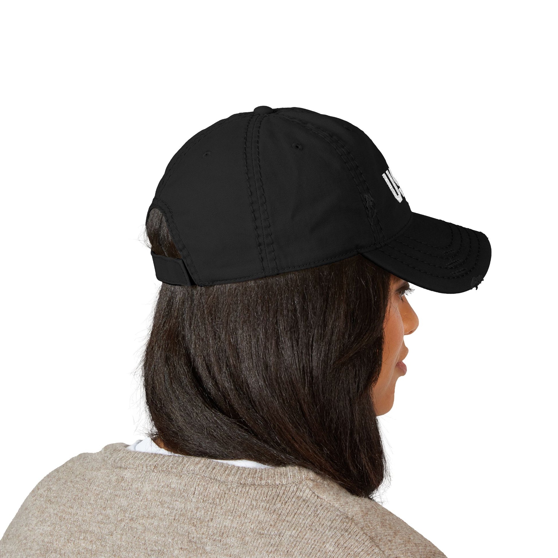 Distressed USA Dad Hat, Casual Cap, Vintage Style Hat, Unisex Baseball Cap, Embroidered Hat for Dad, Perfect Gift for Dad's Day - TRV