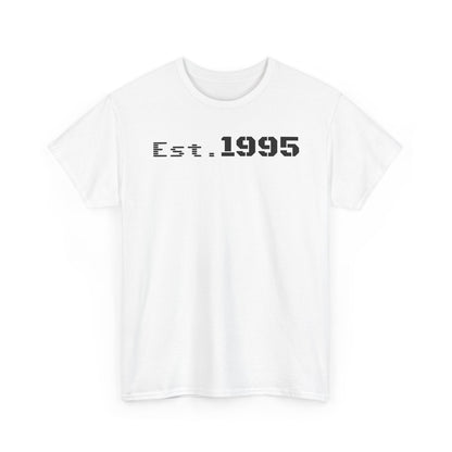 Unisex Heavy Cotton Tee - Est. 1995, Vintage Birthday Gift, Customizable Tee, Retro Unisex Shirt, Casual Everyday Wear