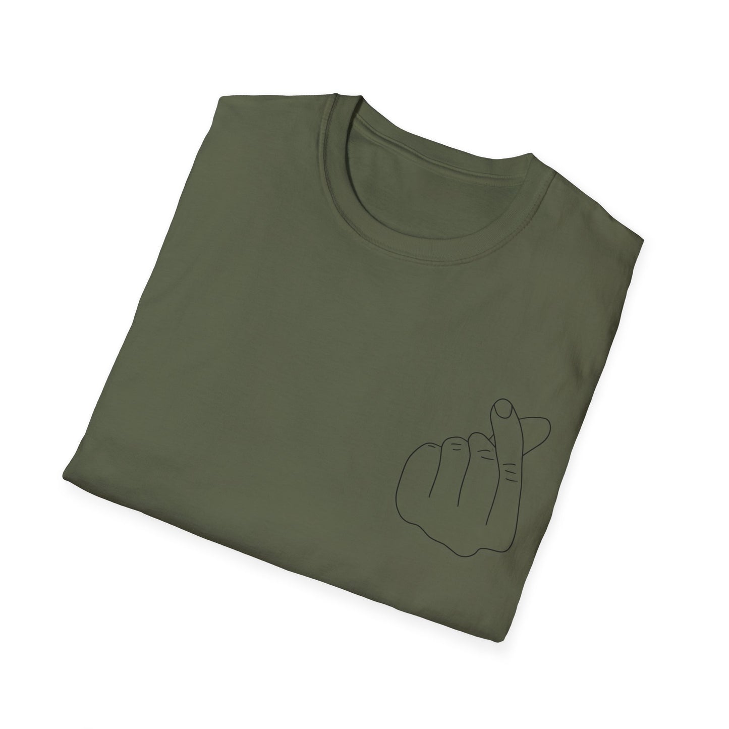 Trendy Unisex Softstyle T-Shirt with Love Hand Gesture Design