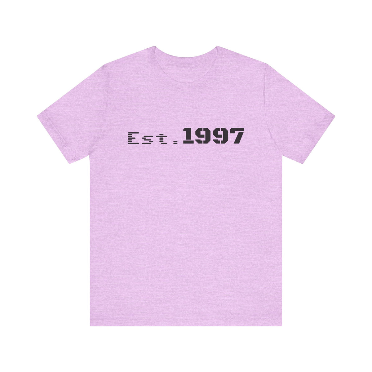 Vintage 1997 Established T-Shirt by Printify featuring bold "Est. 1997" text on soft cotton fabric.