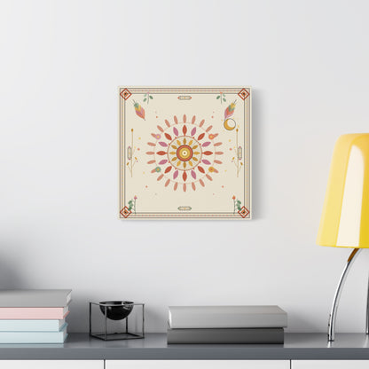Boho Sun Mandala Matte Canvas