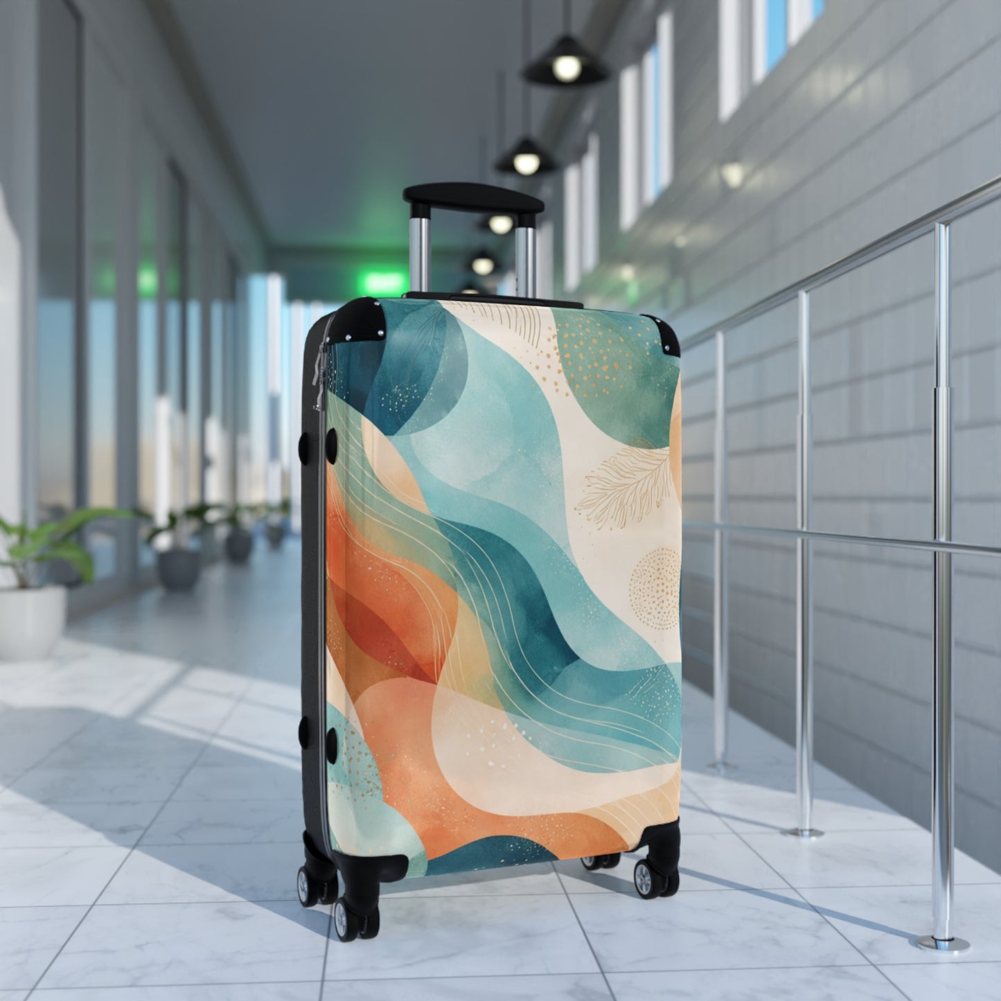 Autumn Mist Forest Suitcase — Scenic Fall Travel Luggage