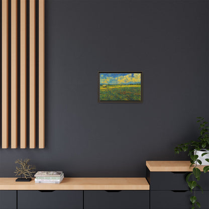 Colorful landscape matte canvas print framed by Printify, featuring vibrant multi-color scenery on high-quality canvas.
