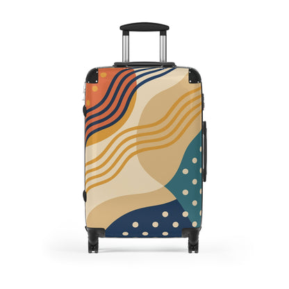 Abstract Waves Carry-On Suitcase — Colorful Modern Travel Luggage