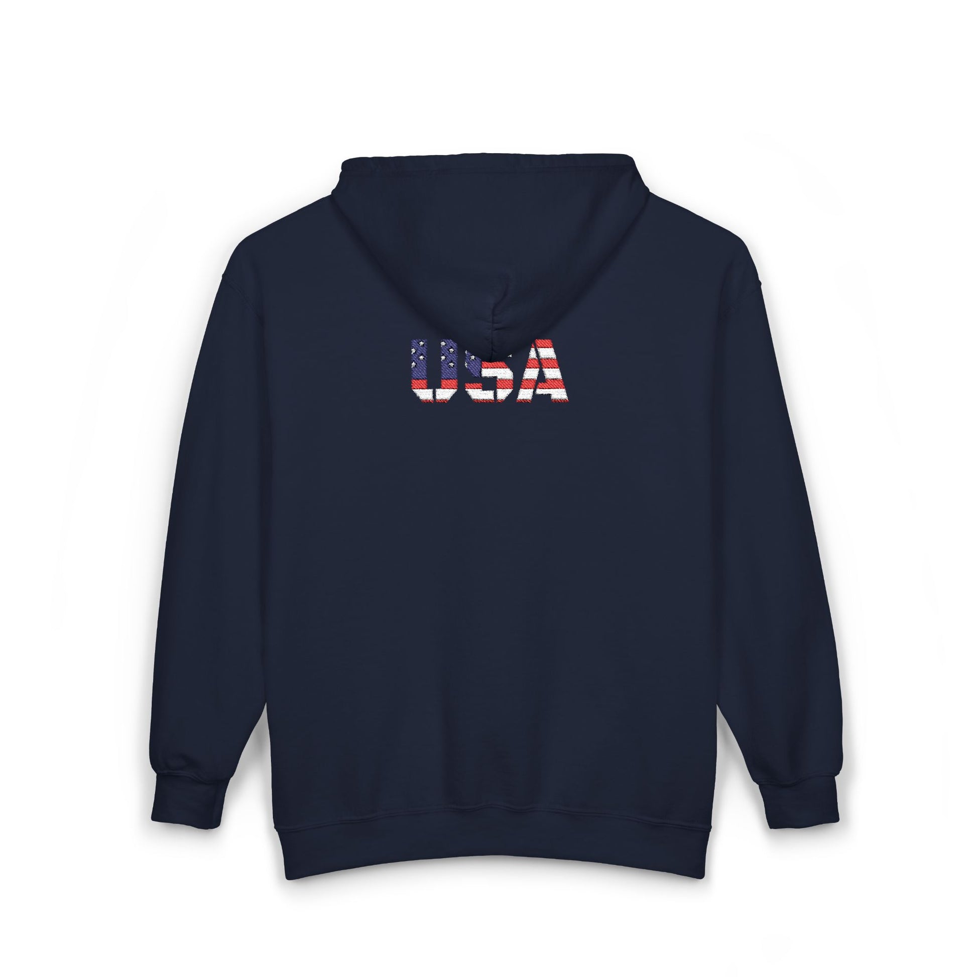USA Flag Full Zip Hoodie - Unisex Sweatshirt for Independence Day, Patriotic Apparel, Casual Wear, Gifts for Veterans - TRV