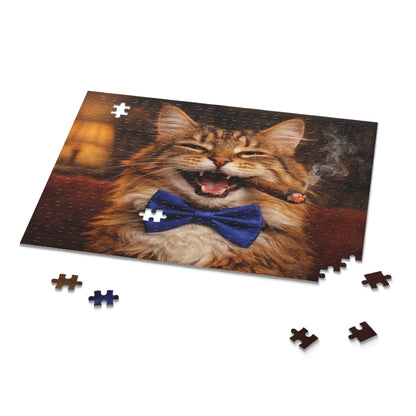 Laughing Cat with Cigar and Blue Bow Tie Puzzle