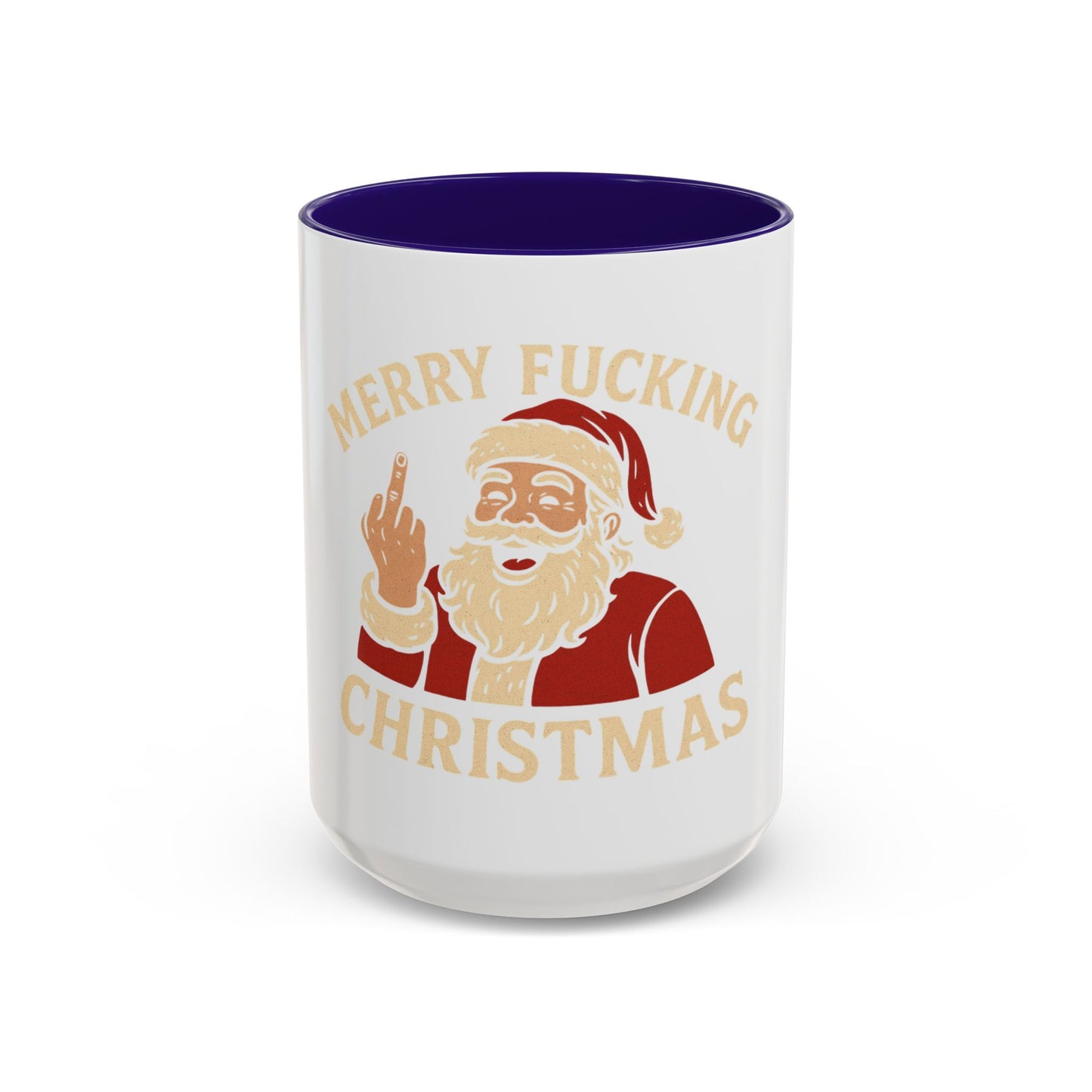 Merry Fucking Christmas Mug — Funny Santa Middle Finger Coffee Cup (11oz & 15oz)