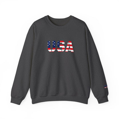 USA Flag Unisex Crewneck Sweatshirt, Cozy Apparel, Casual Wear, Independence Day Gift, Americana Style
