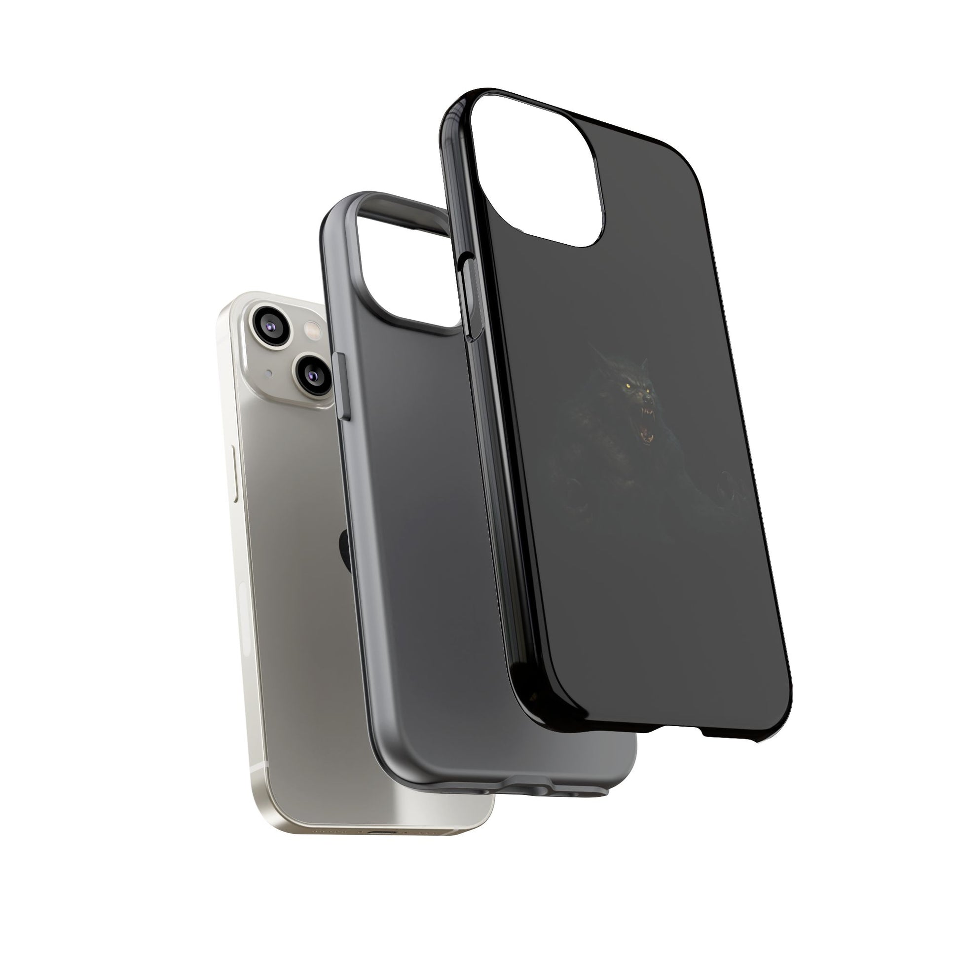 Werewolf phone case with dark monster graphic, tough protective design for smartphones by Printify.