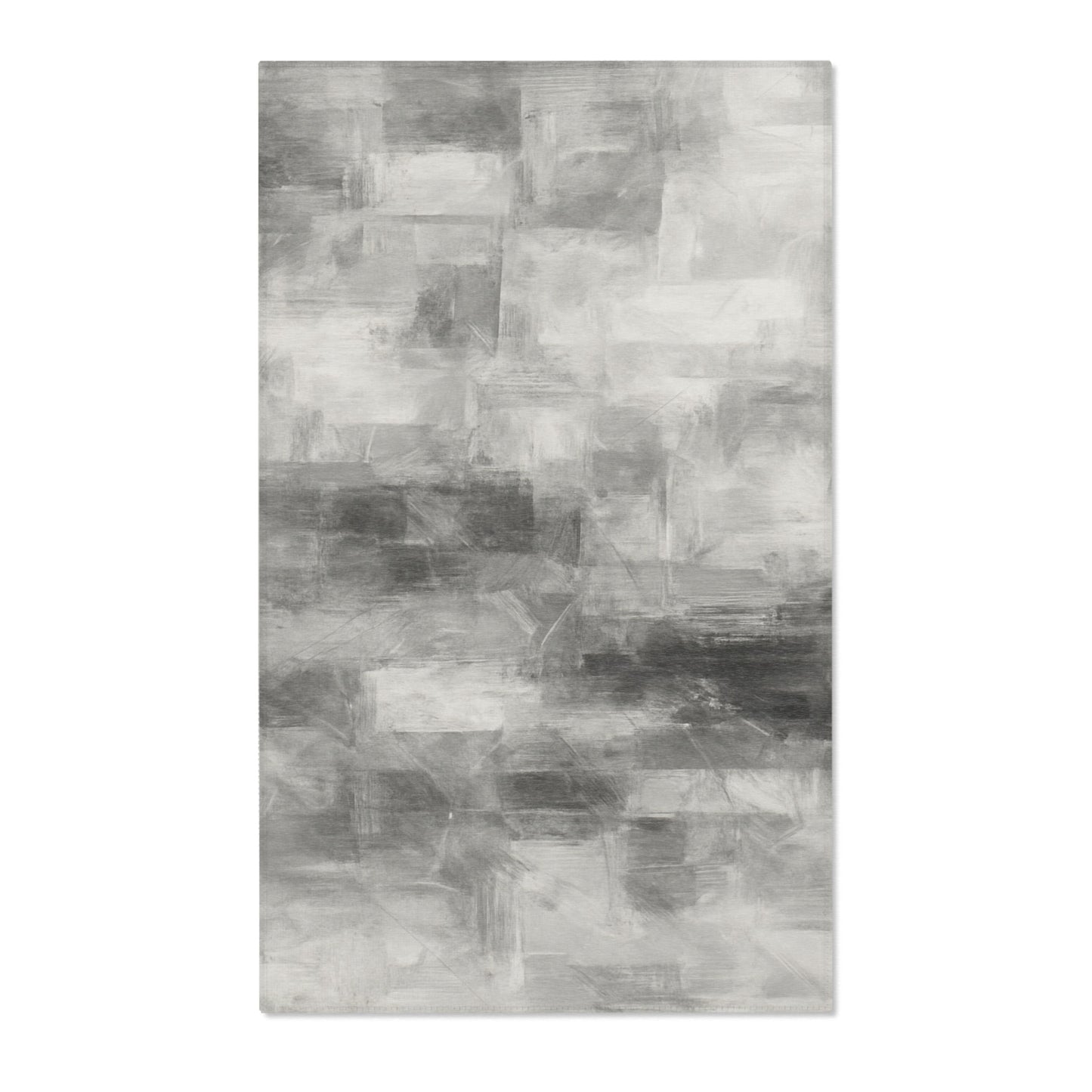 Abstract gray watercolor area rug by Printify featuring modern neutral design, perfect as a living room accent rug.