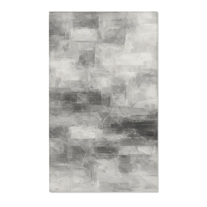 Abstract gray watercolor area rug by Printify featuring modern neutral design, perfect as a living room accent rug.