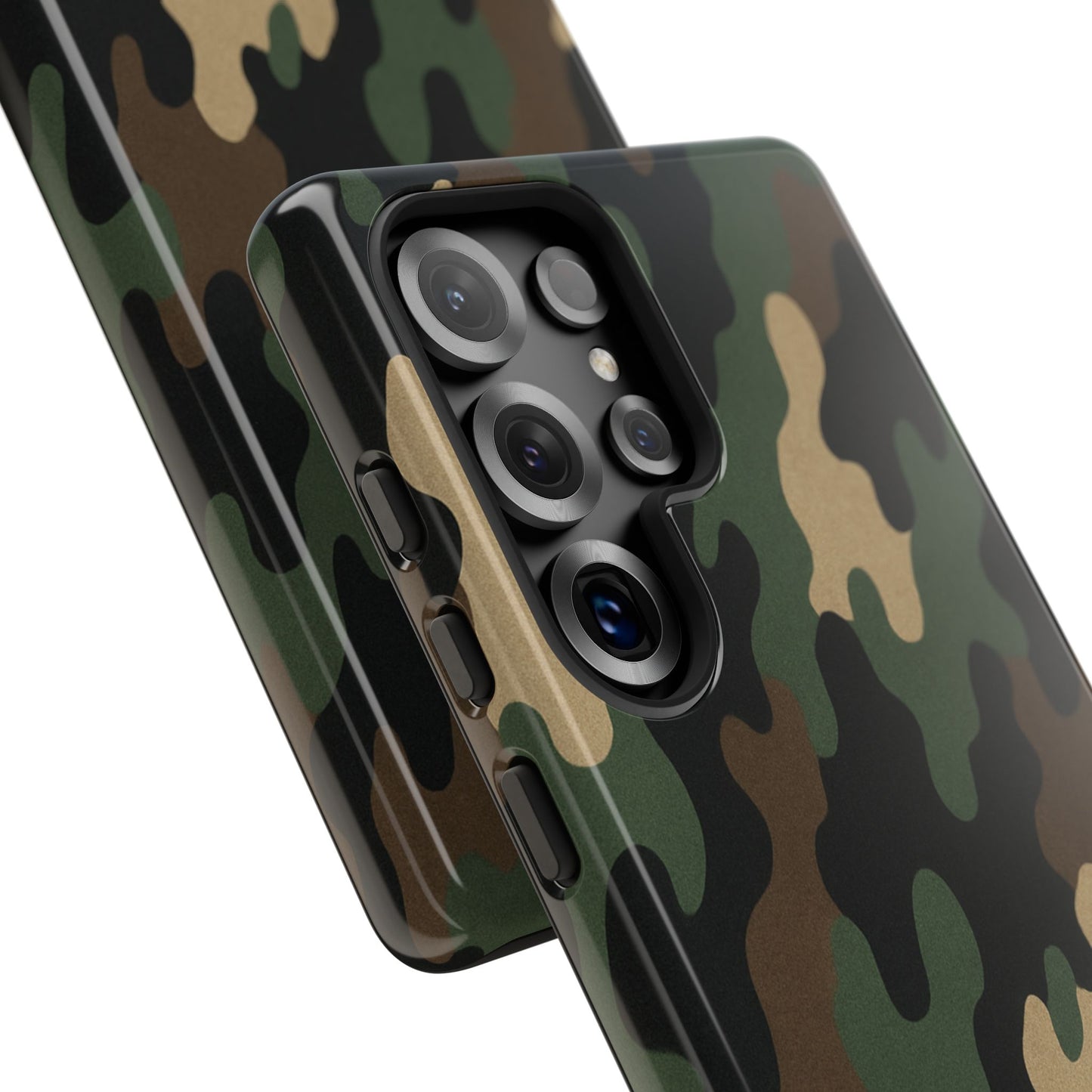 Camouflage tough phone case by Printify, rugged and protective with camo pattern, designed for durable smartphone protection.