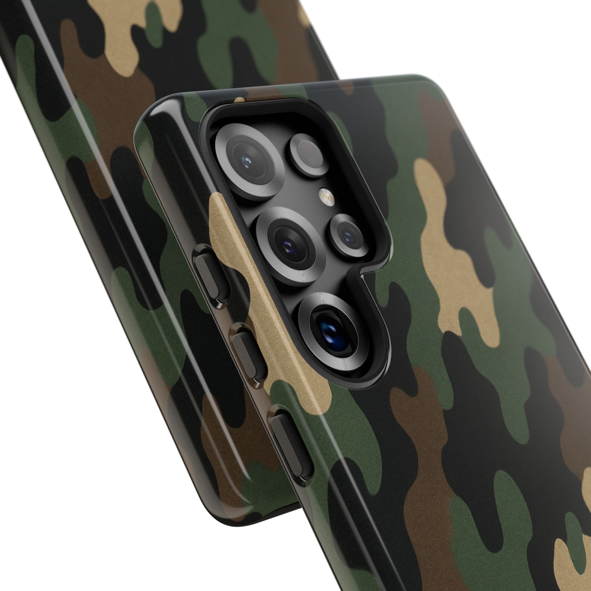 Camouflage tough phone case by Printify, rugged and protective with camo pattern, designed for durable smartphone protection.