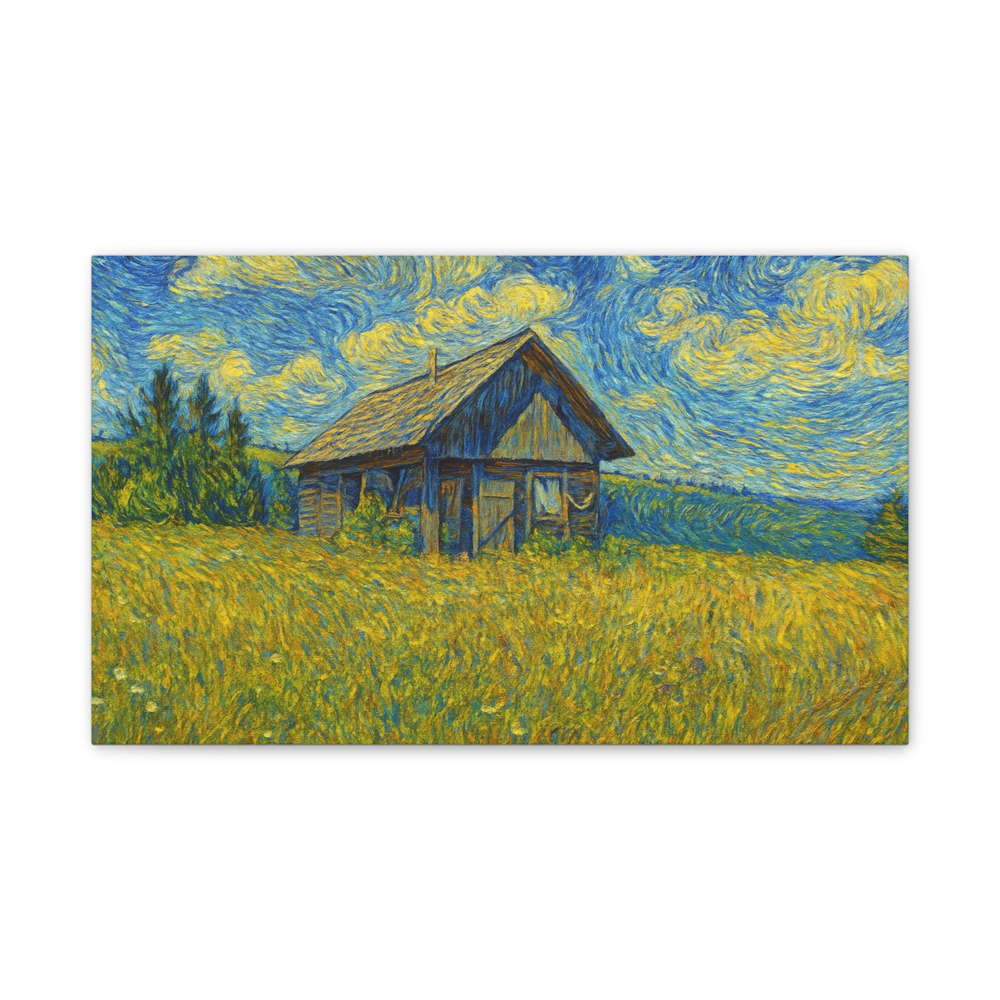 Starry Field Barn Canvas Print