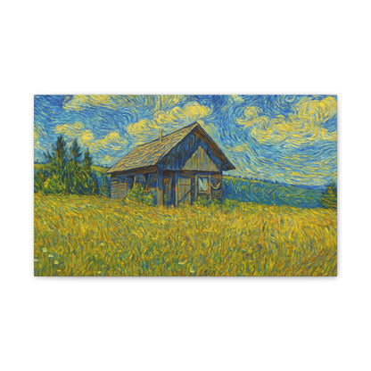 Starry Field Barn Canvas Print
