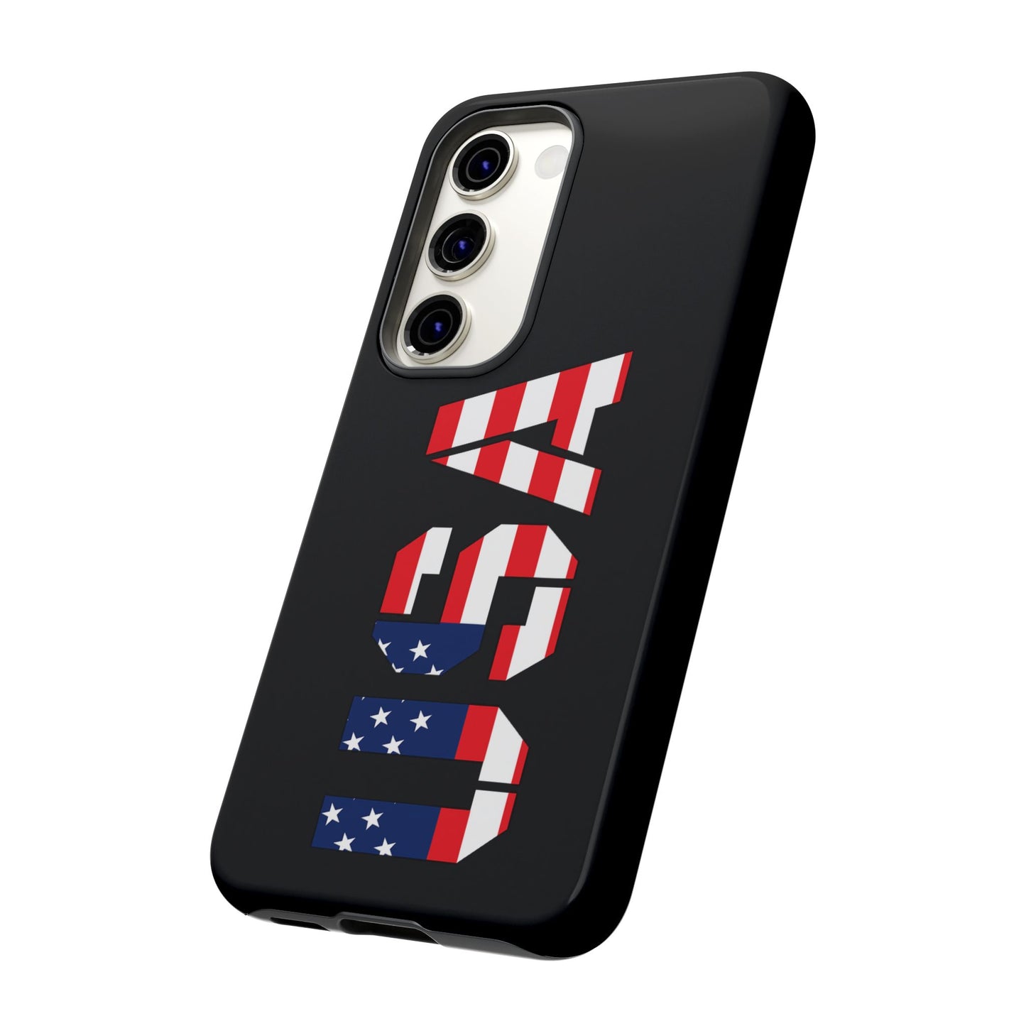USA phone case with a patriotic American flag design, durable tough case for smartphones by Printify.
