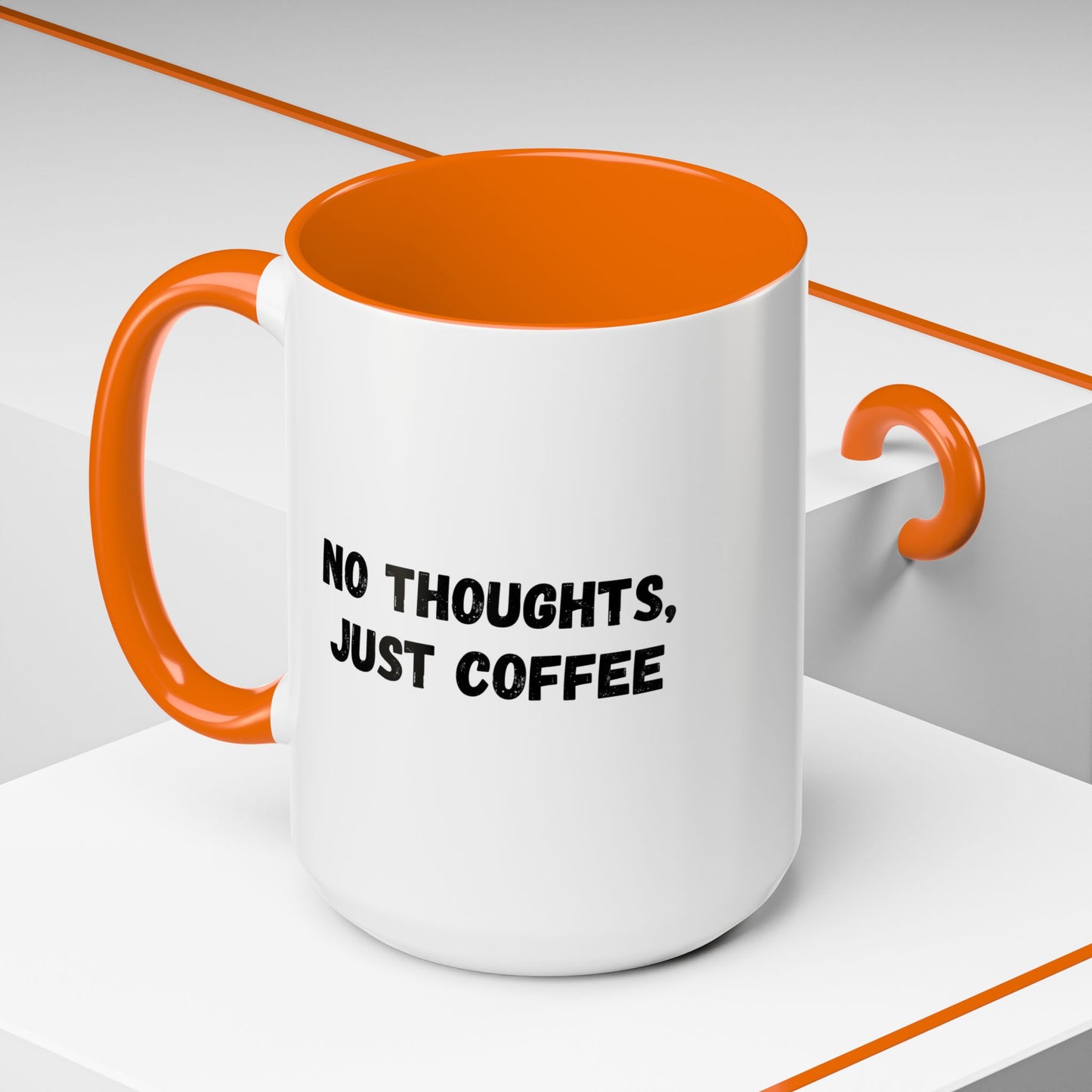 No Thoughts Just Coffee Mug - Fun Coffee Cup, Perfect for Coffee Lovers, Gift for Birthdays, Office Essentials, Unique Caffeine Lover's