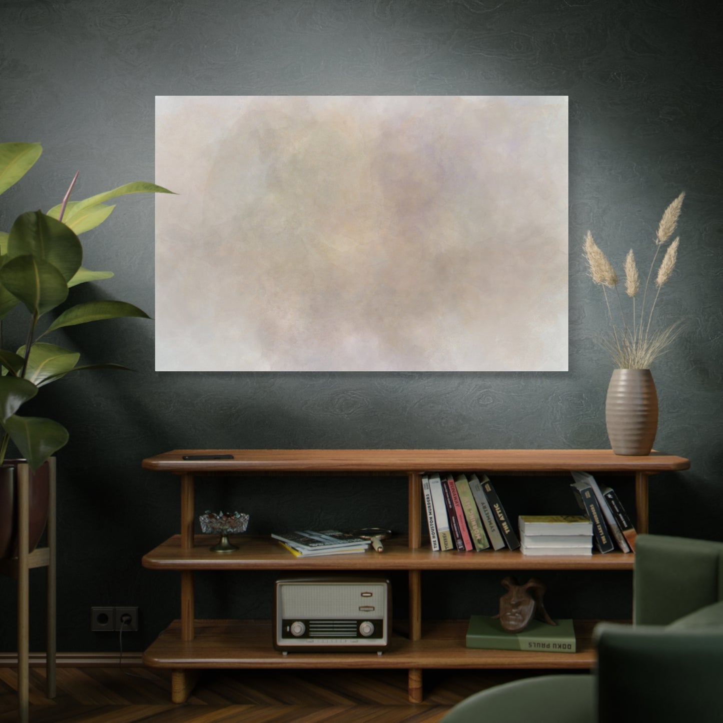 Soft Neutral Abstract Fog Canvas