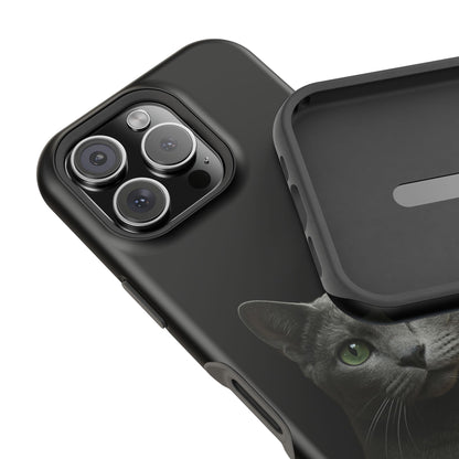 Russian Blue Cat Phone Case — Magnetic Impact-Resistant iPhone Cover