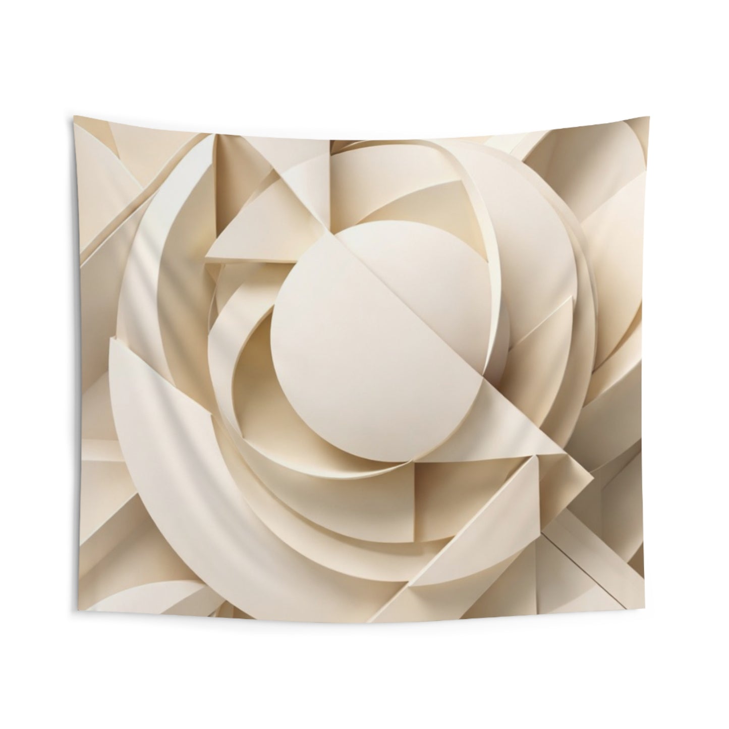 Abstract Geometric Wall Tapestry — Neutral 3D Paper-Cut Design