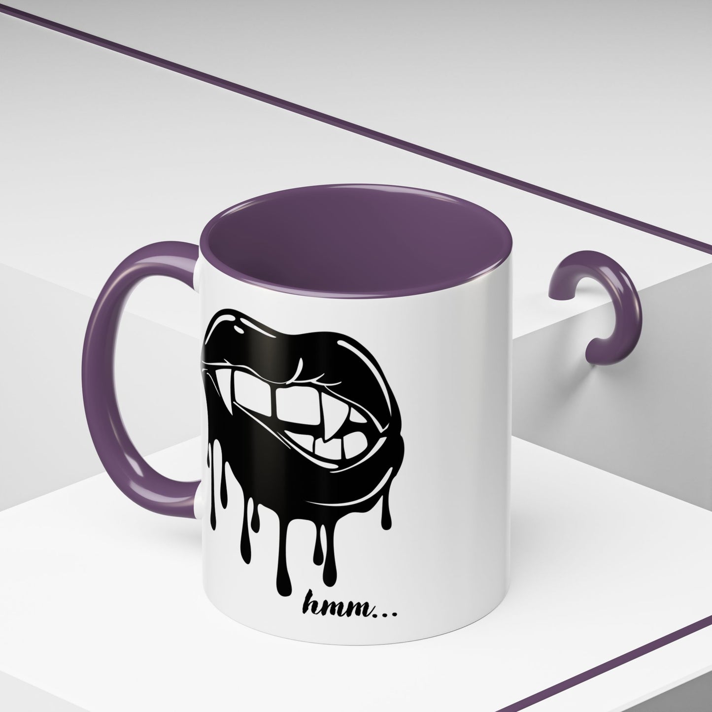Dripping Lip Coffee Mug – "hmm..." Accent Ceramic Mug (11/15oz)