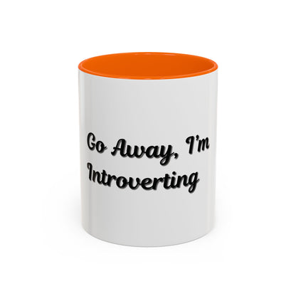 Introvert Coffee Mug - Go Away, I'm Introverting - Black Accent for Relaxing Moments - TRV