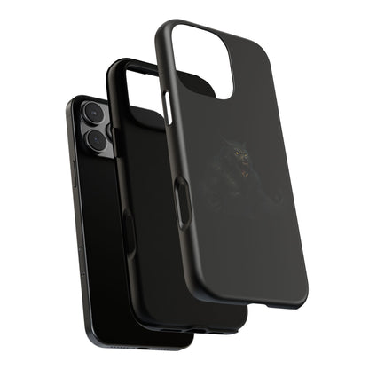 Werewolf phone case with dark monster graphic, tough protective design, suitable for smartphones, by Printify.