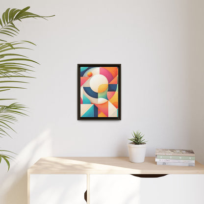 Colorful Geometric Abstract Art Matte Canvas Framed