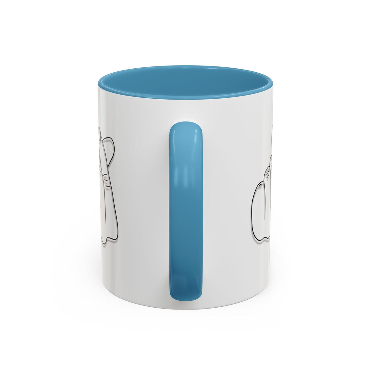 Minimal Korean finger heart accent mug by Printify, 11oz or 15oz, featuring a simple, stylish design on a ceramic coffee mug.