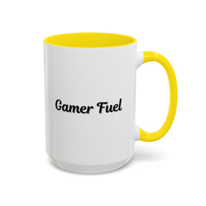 Printify Gamer Fuel coffee mug, 11oz or 15oz ceramic mug with gaming-themed design, perfect for gamers and coffee lovers.