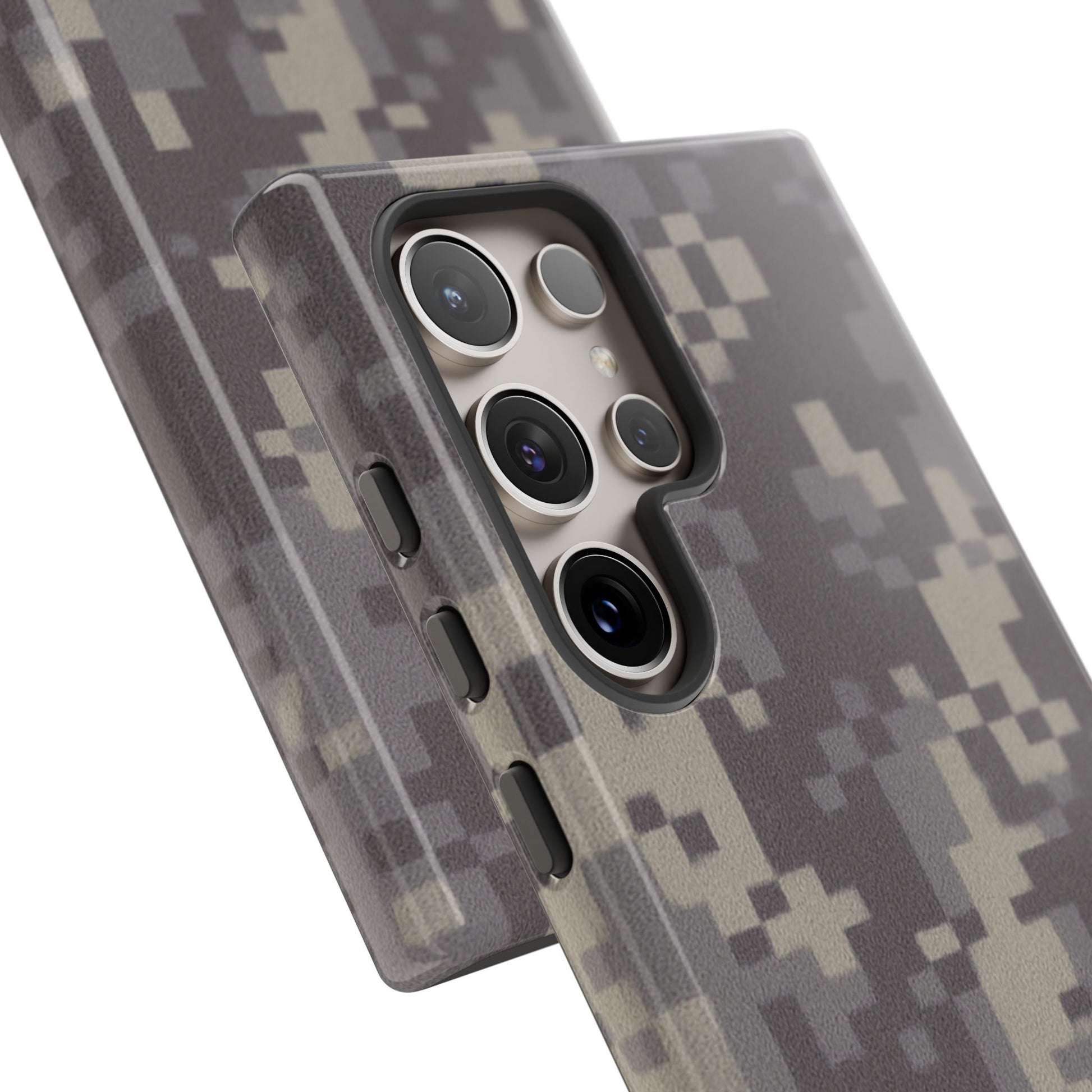 Digital camouflage tough phone case by Printify, rugged protective cover for smartphones with digital camo design.